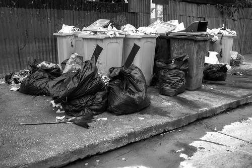 Enclosed and lockable skip in a Shoreditch neighborhood