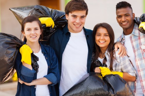 Professional waste removal team in action